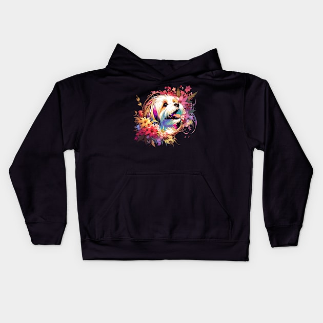 Havanese Joyful Portrait, A Mother's Day Dog Mom Gift Kids Hoodie by ArtRUs